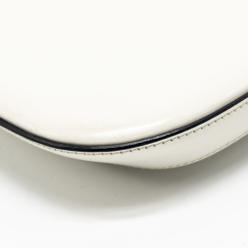 Prada Mini Cleo Shoulder Bag Brushed Leather White SHW