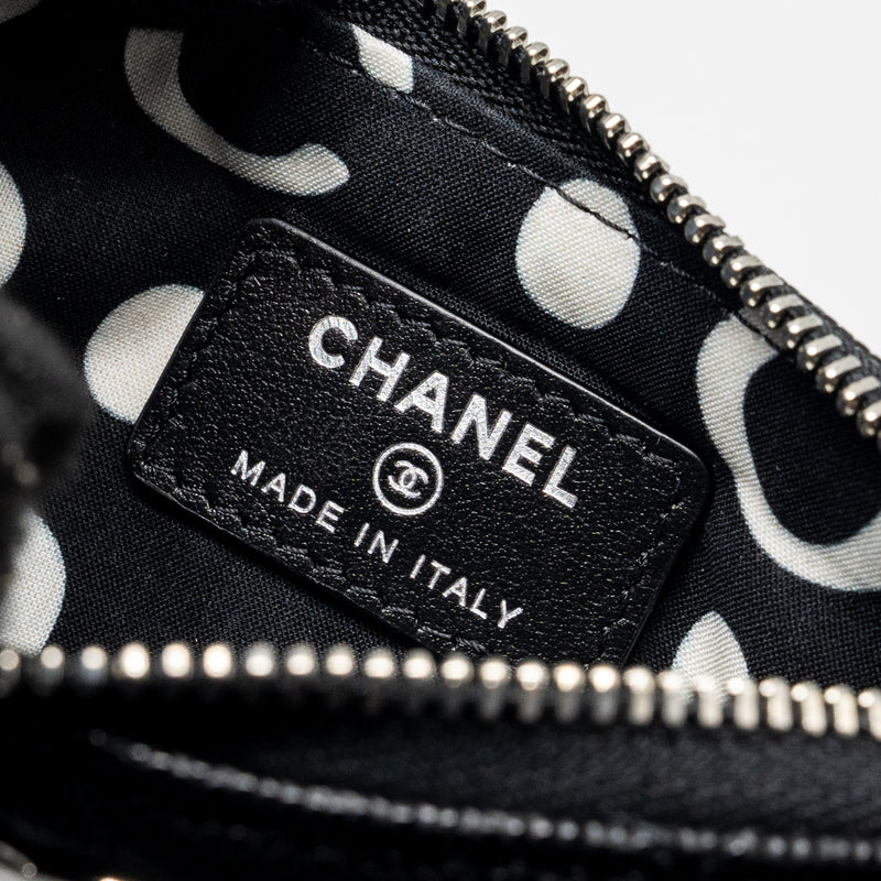 Chanel Coco Chanel on CC logo Mini Ocase Zip Pouch Caviar Black SHW (Microchip)