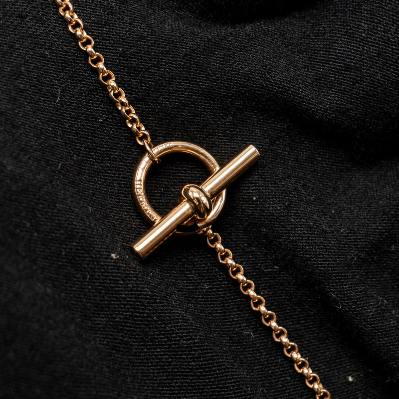 Hermes Size 42 Clou d’H Pendant Rose Gold, Diamonds