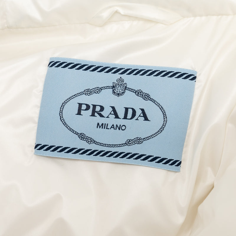 Prada size 40 Re-Nylon cropped down jacket white