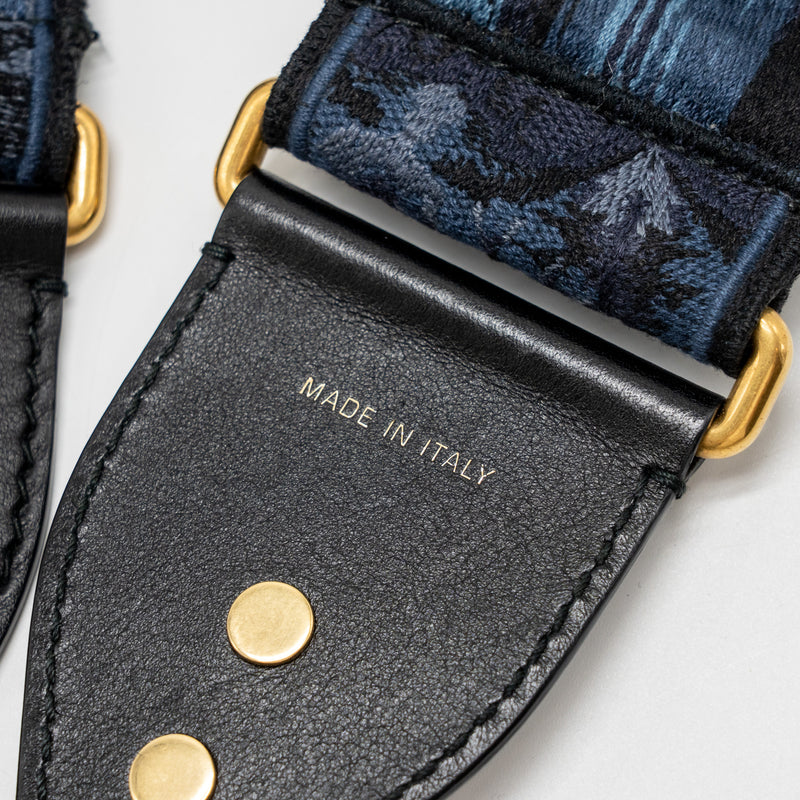 Dior Miscellaneous Studded Shoulder Strap Blue with Multicolour Hardware