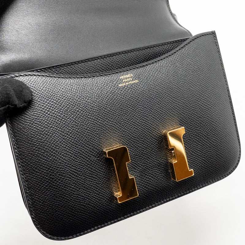 Hermes Mini Constance Epsom Black GHW Stamp B
