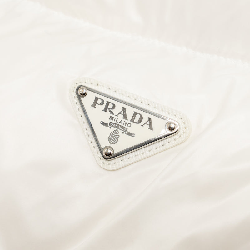 Prada size 40 Re-Nylon cropped down jacket white