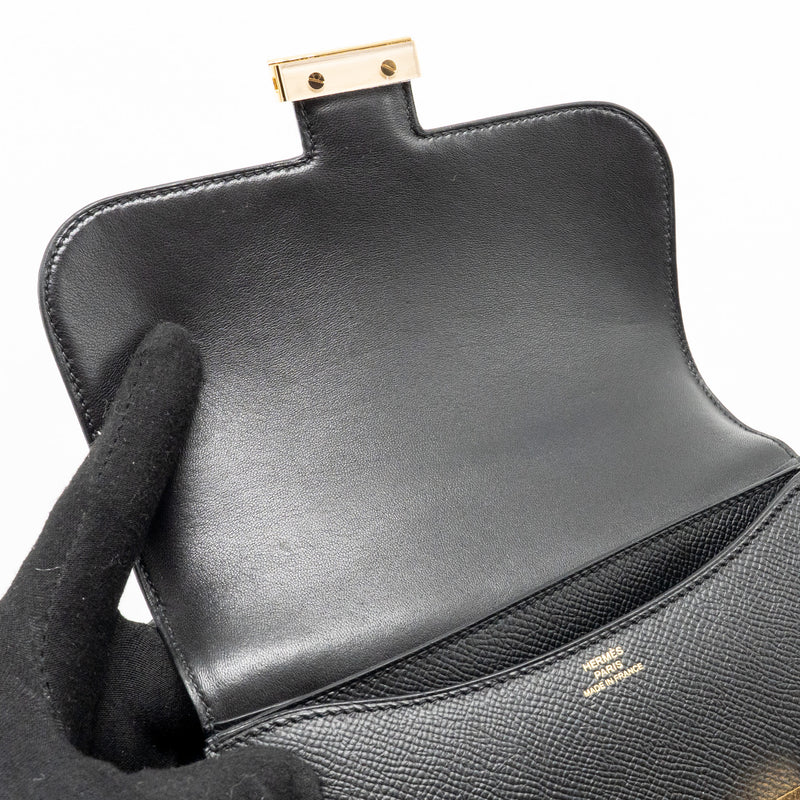Hermes Mini Constance Epsom Black GHW Stamp B