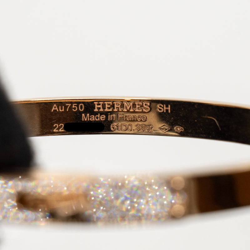 Hermes Size SH Kelly Bracelet Small Model Rose Gold, Diamonds