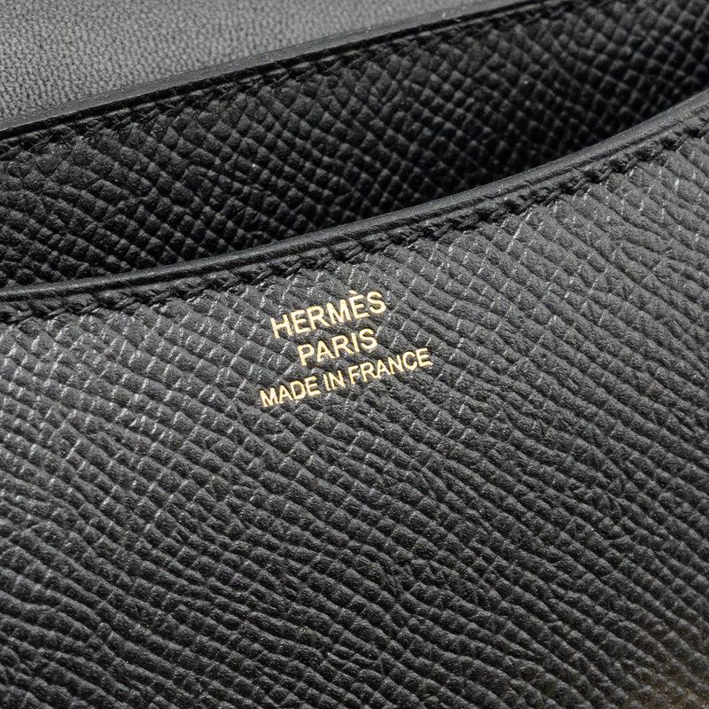 Hermes Mini Constance Epsom Black GHW Stamp B