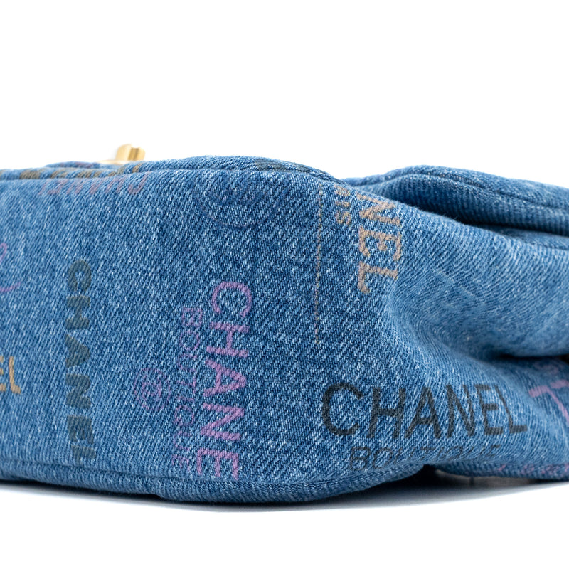 Chanel 22P Denim Flap Bag Denim Blue Brushed GHW (Microchip)