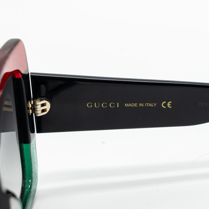 Gucci Square Sunglasses Red/Green/Black GHW