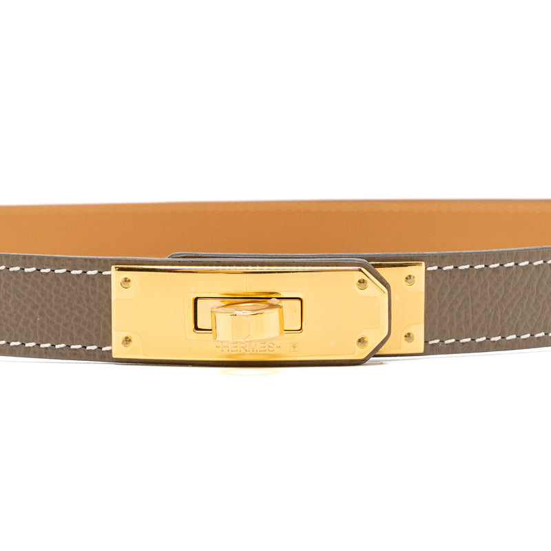 Hermes Kelly 18 Belt Epsom Etoupe GHW Stamp Z