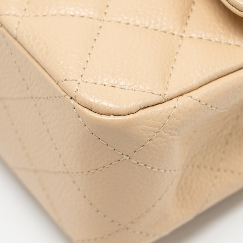 Chanel Medium Classic Double Flap Bag Caviar Beige LGHW