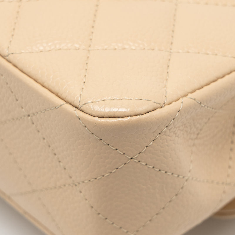 Chanel Medium Classic Double Flap Bag Caviar Beige LGHW