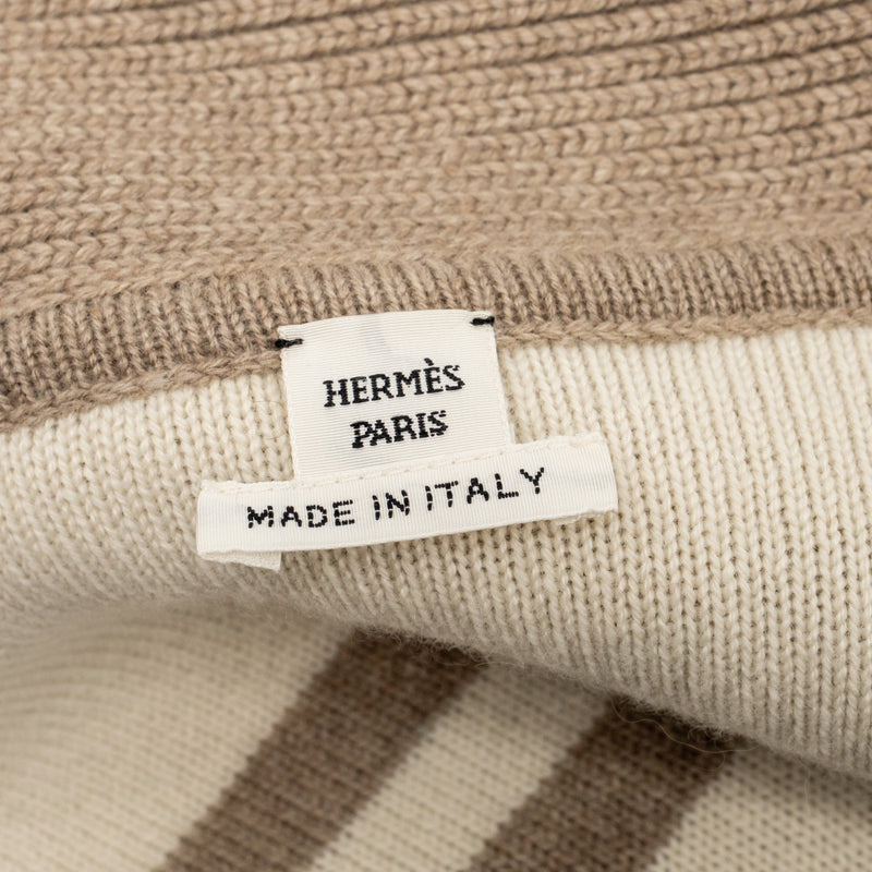 Hermes Size 34 long coat cashmere beige
