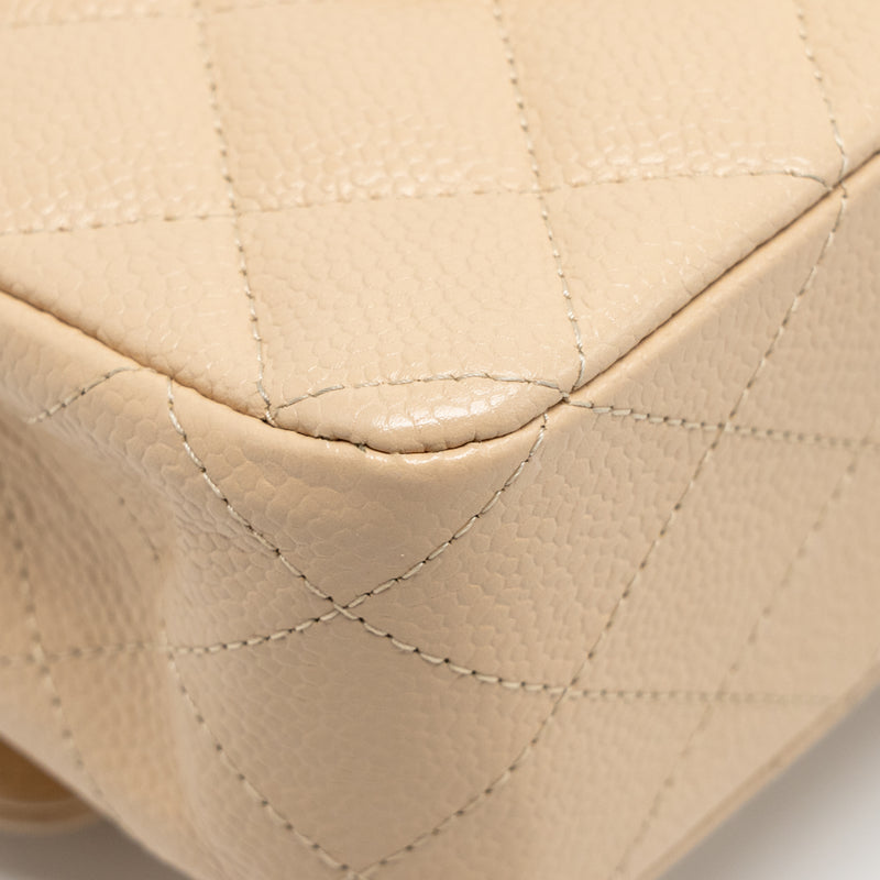 Chanel Medium Classic Double Flap Bag Caviar Beige LGHW