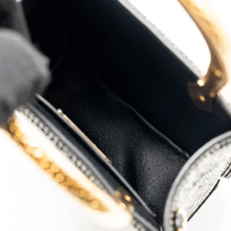 Bvlgari Serpentine Mini Tote Bag Crystal Sparkle Calfskin Antique Bronze/Gold GHW