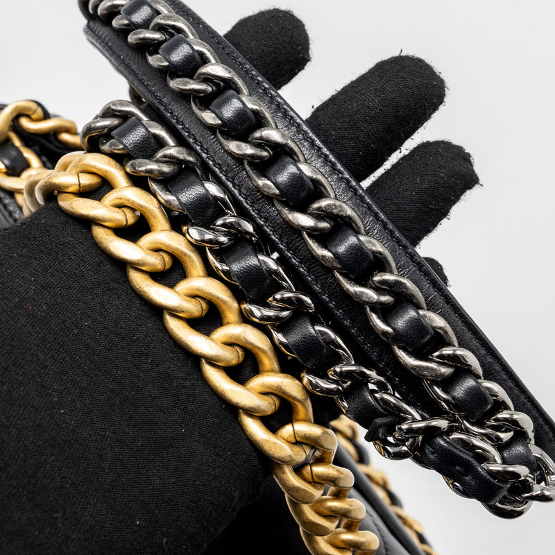 Chanel Small 19 Bag Lambskin Black Multicolour Hardware (Microchip)
