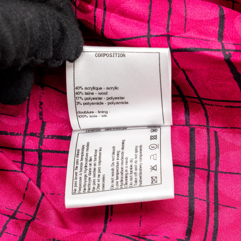 Chanel Size 34 Tweed Jacket Pink/White/Black