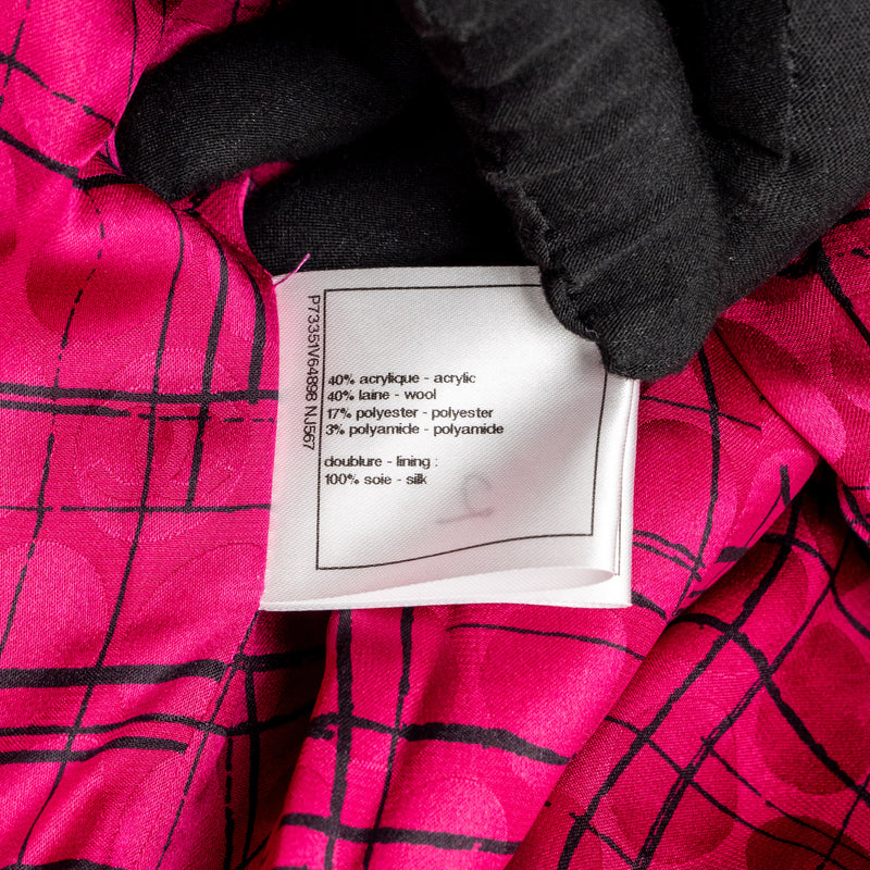 Chanel Size 34 Tweed Jacket Pink/White/Black
