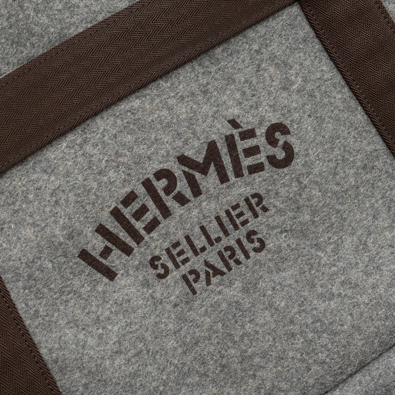 Hermes the grooming bag wool Acier SHW