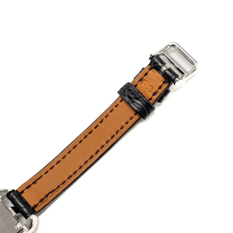 Hermes Nantucket Watch Small Model 29mm with Black Alligator Strap