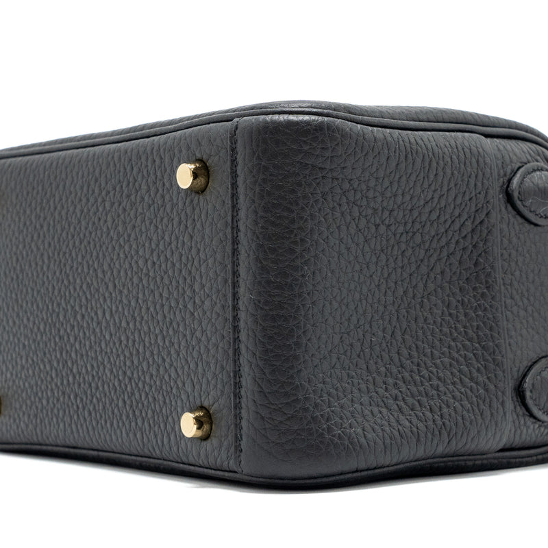 Hermes mini Lindy clemence black GHW Stamp B