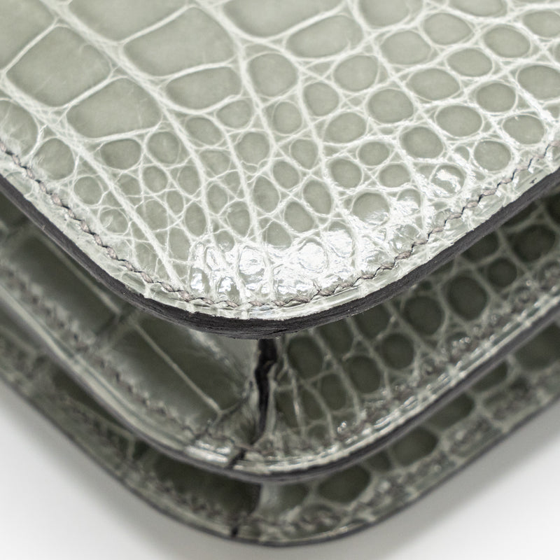 Hermes Constance Mini Alligator Mississippiensis 0V Gris Ciment GHW Stamp U