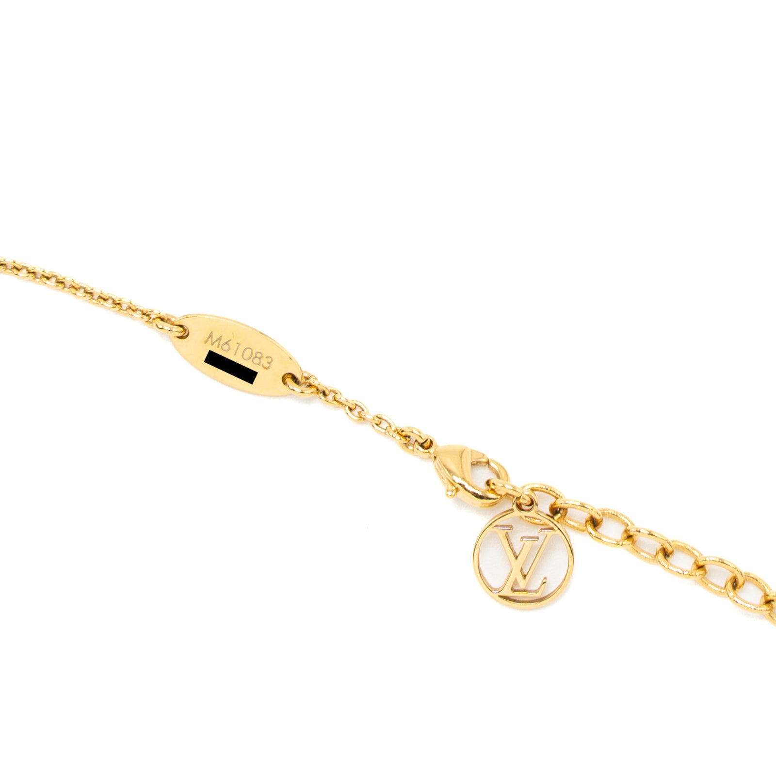 【国内発送】ESSENTIAL V NECKLACE LOUIS VUITTON Essential V Logo Chain Necklace Gold Italy w