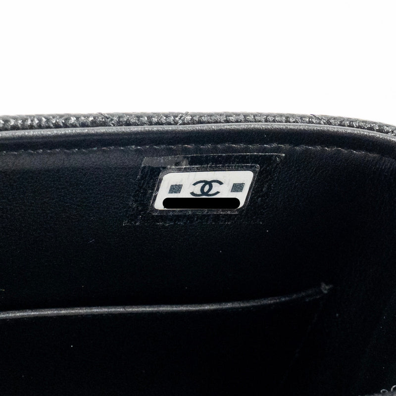 Chanel Coco Handle Mini Clutch with Chain Caviar Black LGHW (Microchip)