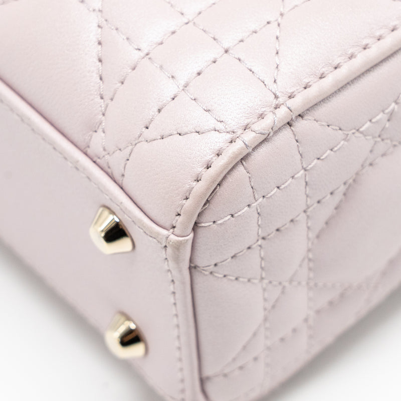 DIOR Mini Lady Dior Lambskin Light Pink LGHW