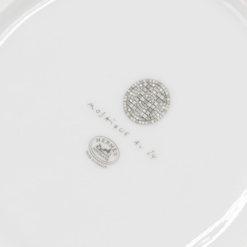 Hermes Mosaique Au 24 Platinum Dessert Plate (2 In A Set)