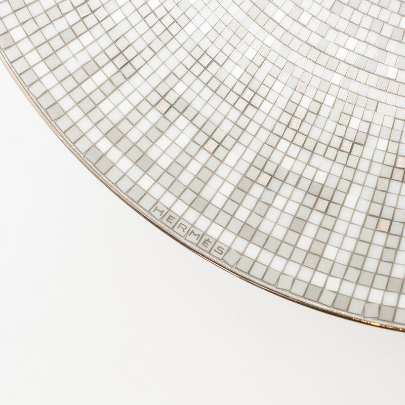 Hermes Mosaique Au 24 Platinum Dessert Plate (2 In A Set)
