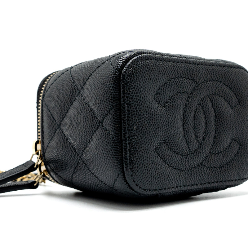 Chanel Mini Vanity with Chain Caviar Black LGHW (Microchip)