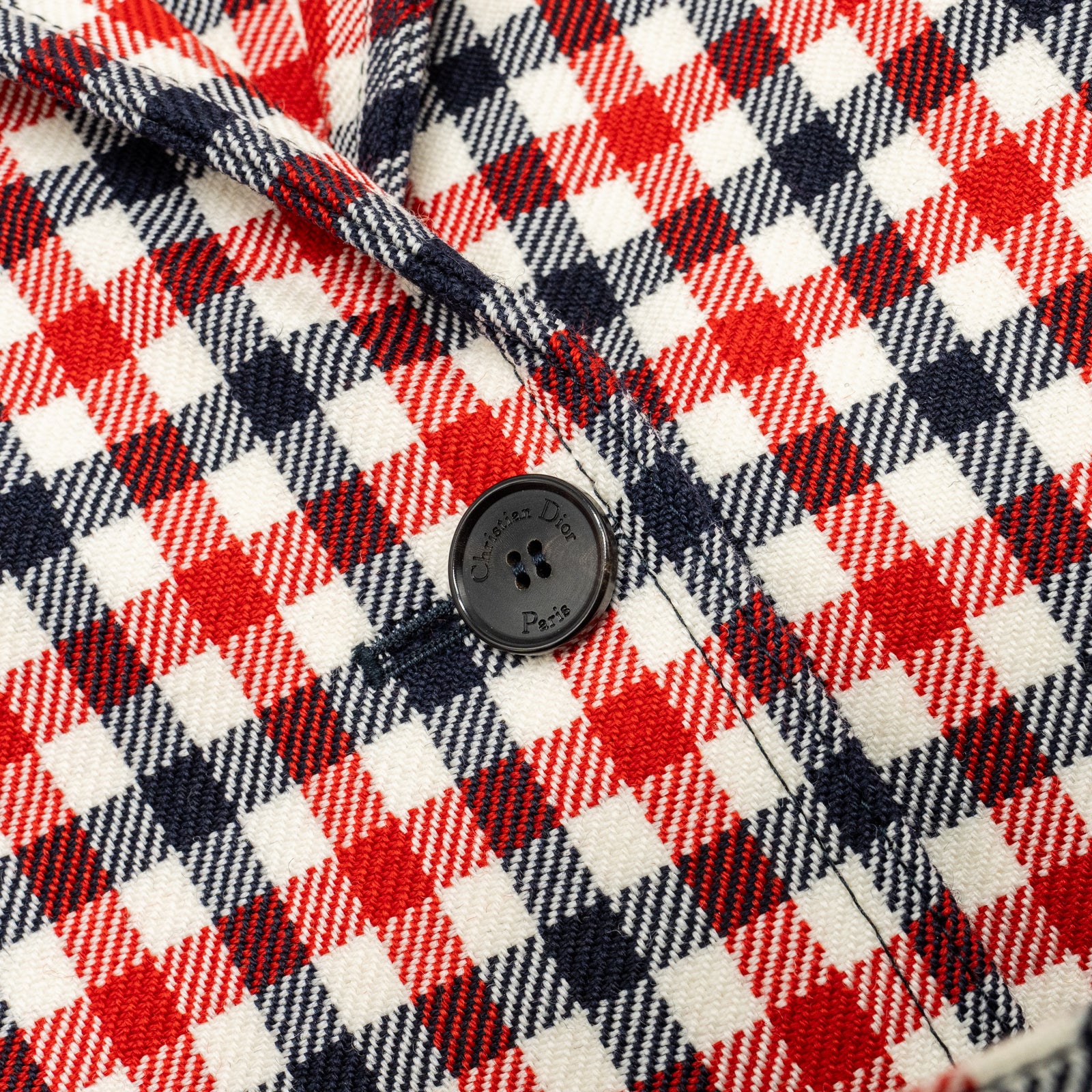Dior size 34 Plaid Patterns jacket virgin wool Red/multicolour