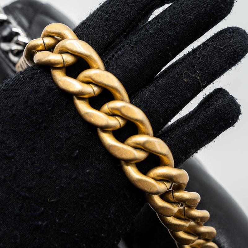 Chanel small 19 bag lambskin black multicolor hardware (microchip)