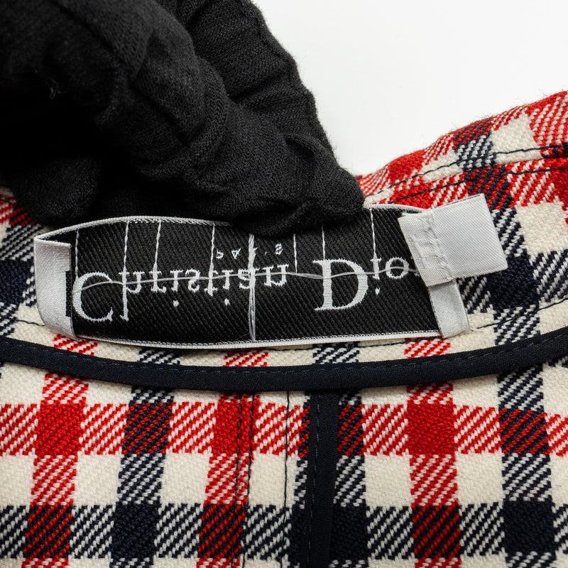 Dior size 34 Plaid Patterns jacket virgin wool red/ multicolour