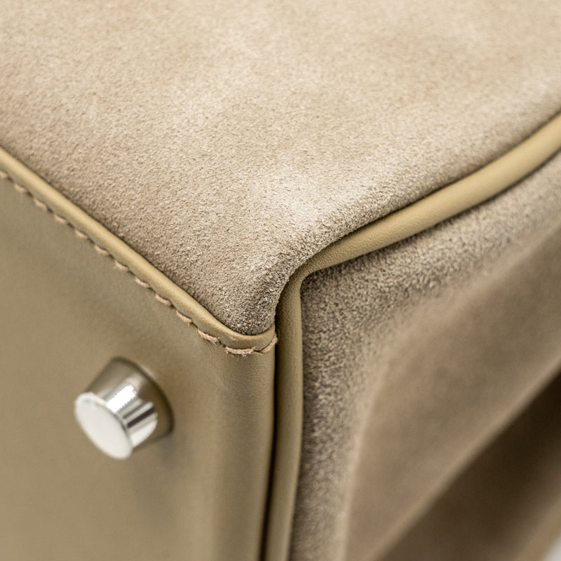 Hermes Maxi Kelly 42 Grizzly/Swift Gris Caillou / Beige Marfa SHW Stamp W
