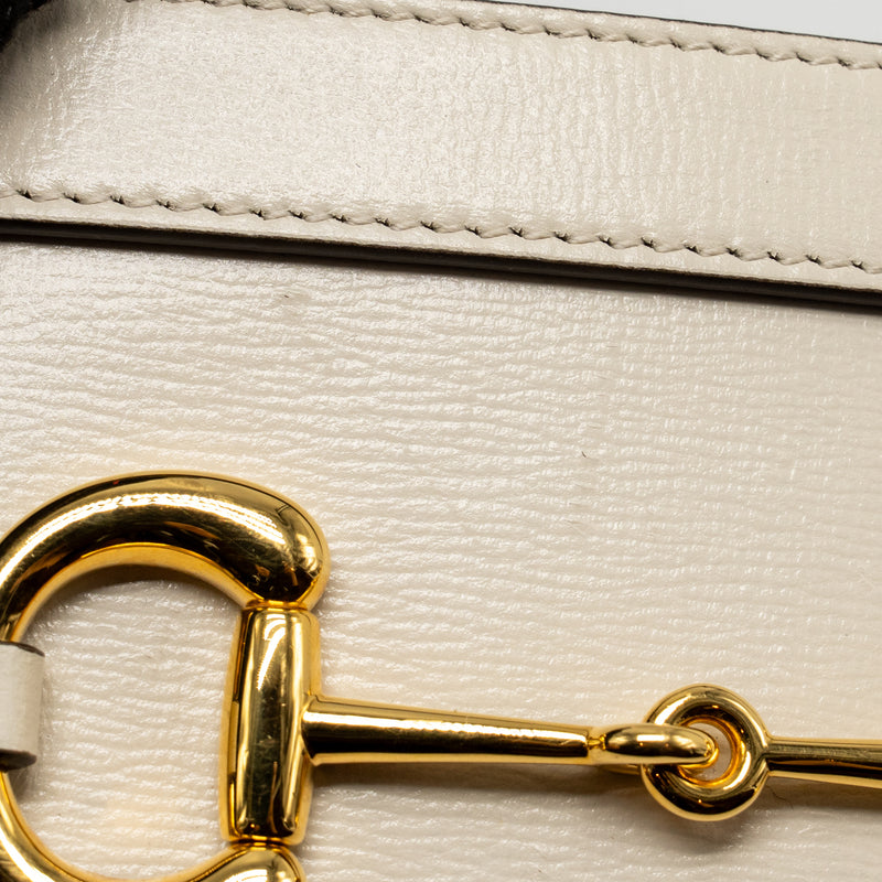 Gucci Horsebit 1955 Bucket Bag Calfskin/Canvas Beige/White GHW