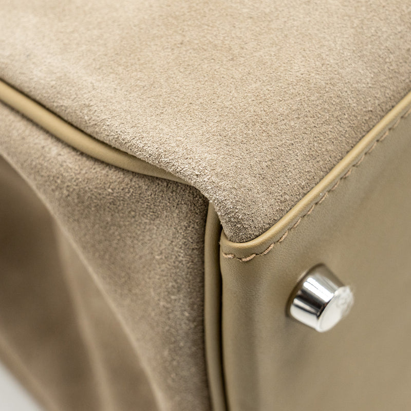 Hermes Maxi Kelly 42 Grizzly/Swift Gris Caillou / Beige Marfa SHW Stamp W