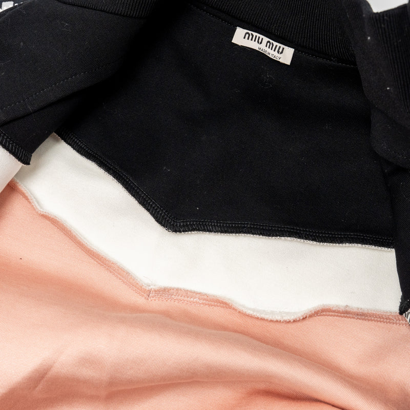 Miu Miu Size XS Short Jacket Cotton/Polyamide Black/White/Pink