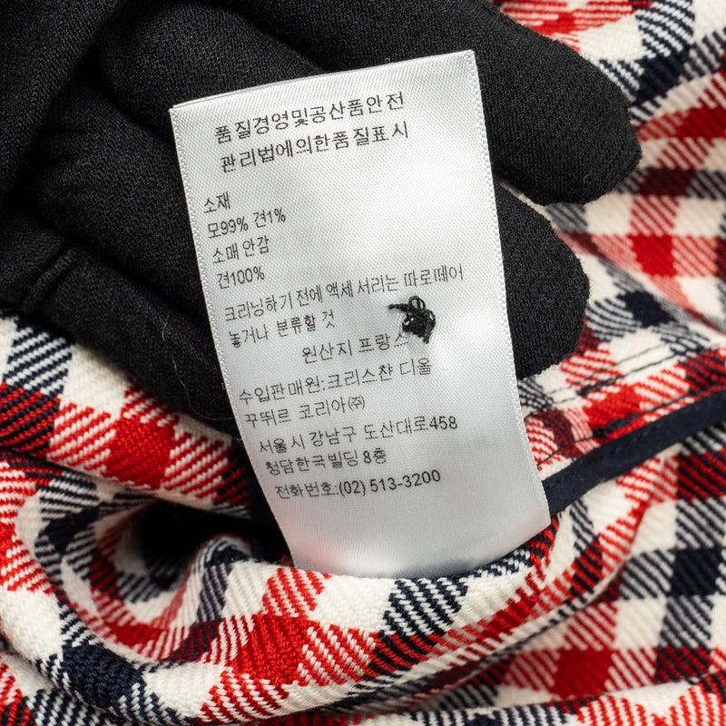 Dior size 34 Plaid Patterns jacket virgin wool red/ multicolour