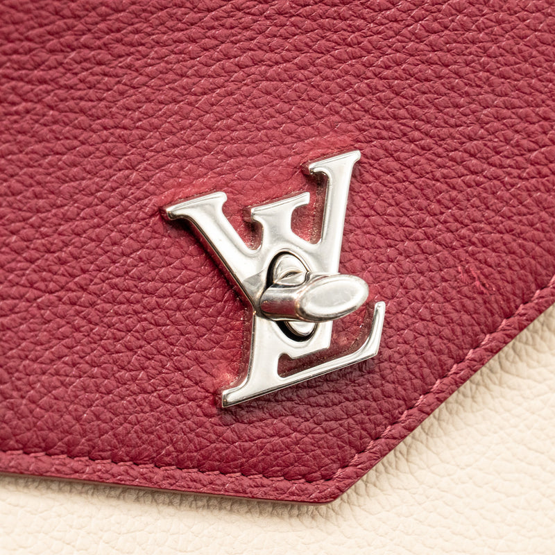 Louis Vuitton Mylockme chain pochette calfskin multicolor dark red/ beige/ grey SHW