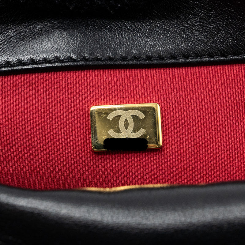 Chanel small 19 bag lambskin black multicolor hardware (microchip)