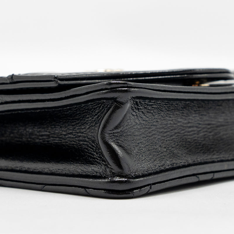 Chanel 31 Flap O-Card Holder Shiny Calfskin Black LGHW (Microchip)