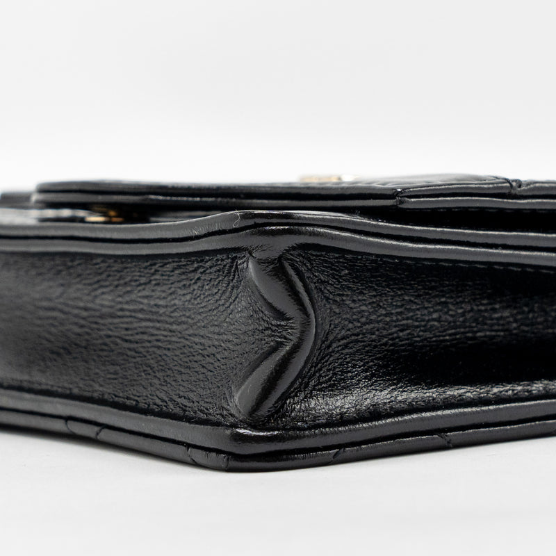 Chanel 31 Flap O-Card Holder Shiny Calfskin Black LGHW (Microchip)