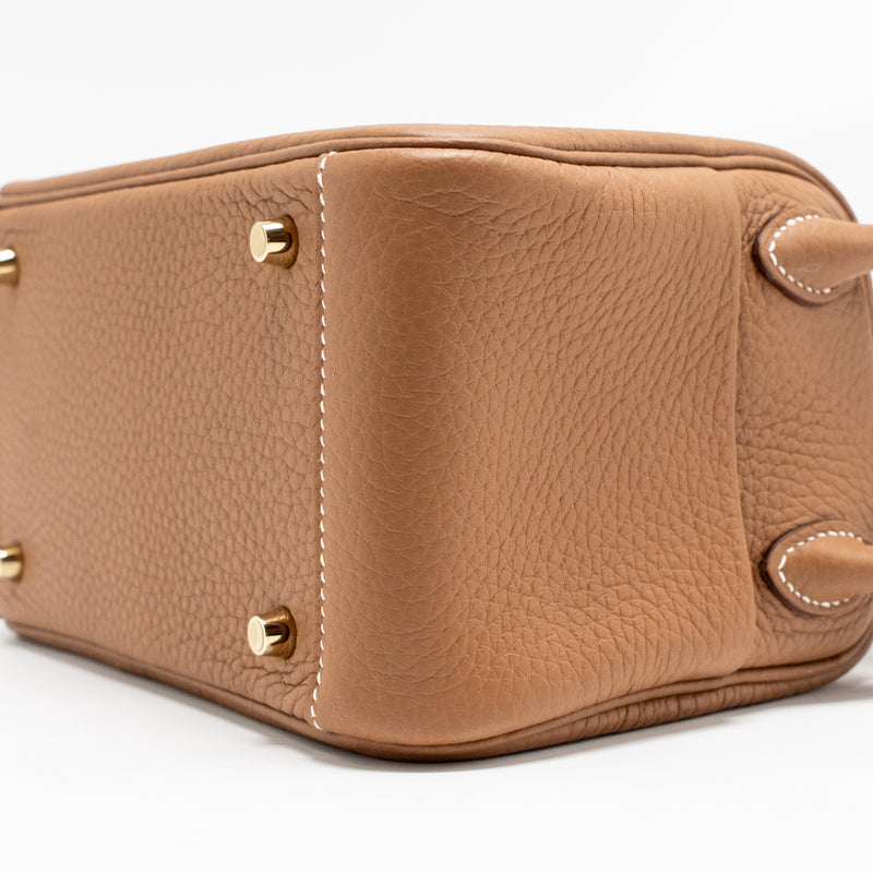Hermes Mini Lindy II Clemence Gold GHW Stamp K