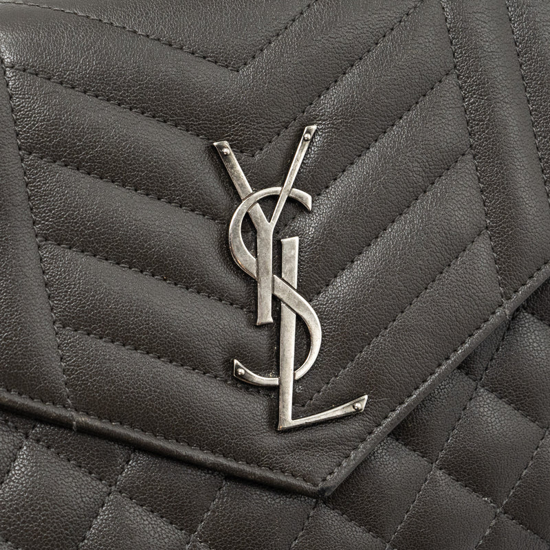 Saint Laurent/YSL Envelop Chain Bag Calfskin Dark Grey SHW