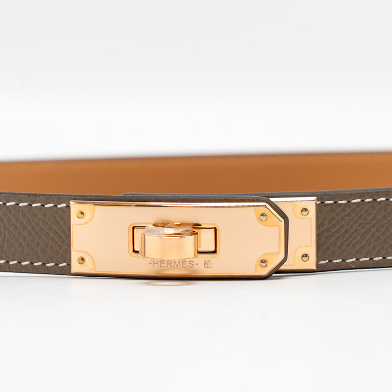 Hermes Kelly 18 Belt Epsom Etoupe RGHW Stamp W