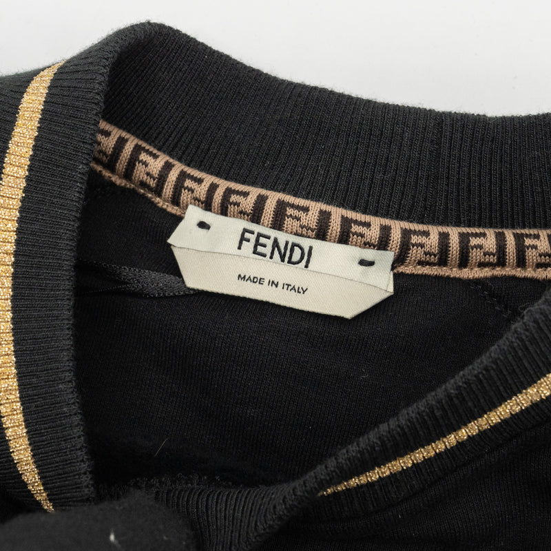 Fendi Size S Fendi Roma Sweatshirt with Ribbon Cotton Black/Gold