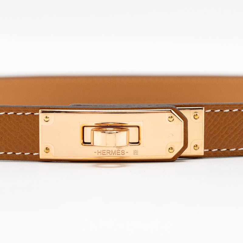 Hermes Kelly 18 Belt Epsom Gold RGHW Stamp W