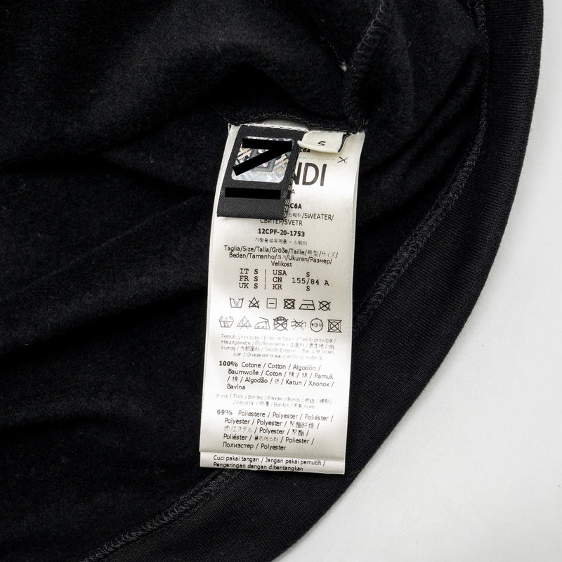 Fendi Size S Fendi Roma Sweatshirt with Ribbon Cotton Black/Gold