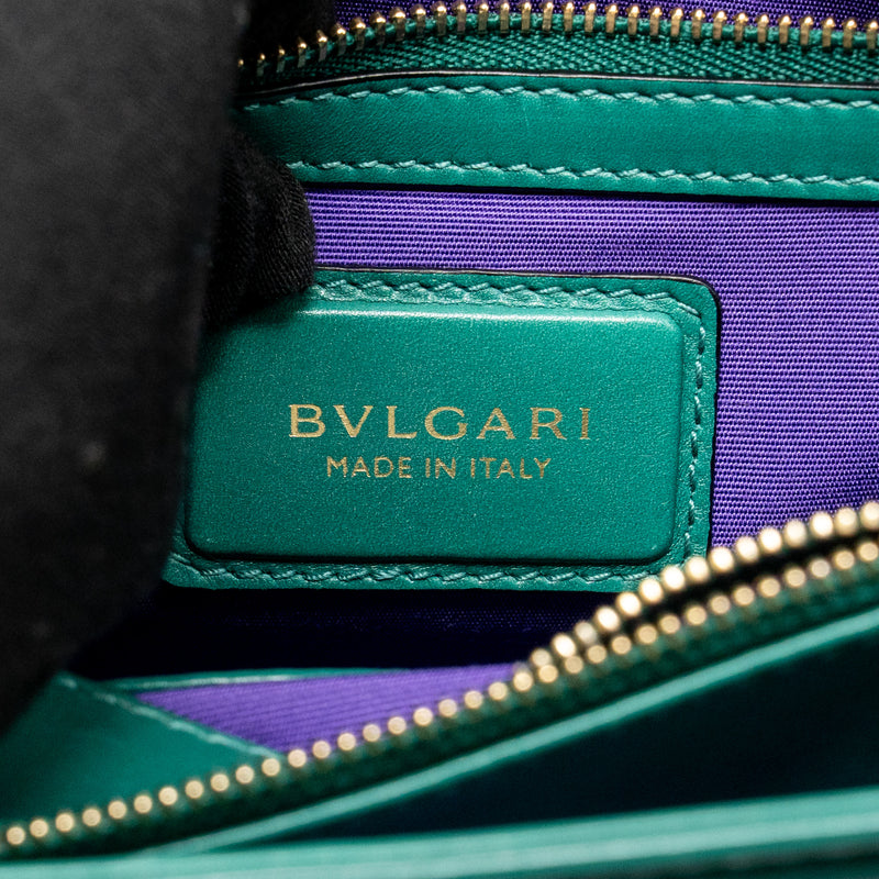 Bvlgari Serpenti Forever Flap Bag Calfskin Green LGHW